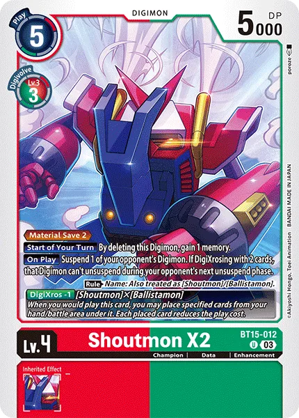 Shoutmon X2 — Booster EXCEED APOCALYPSE [BT15] BT15-012