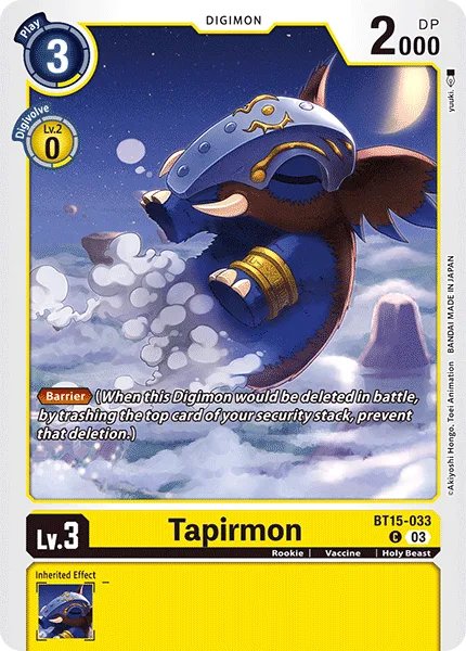 Tapirmon — Booster EXCEED APOCALYPSE [BT15] BT15-033