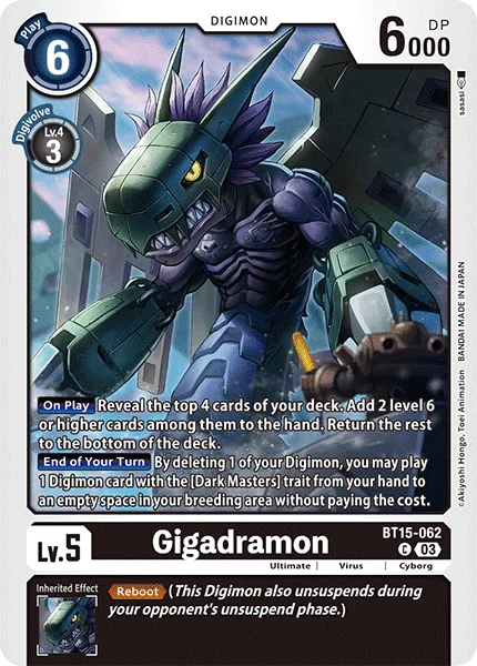 Gigadramon — Booster EXCEED APOCALYPSE [BT15] BT15-062