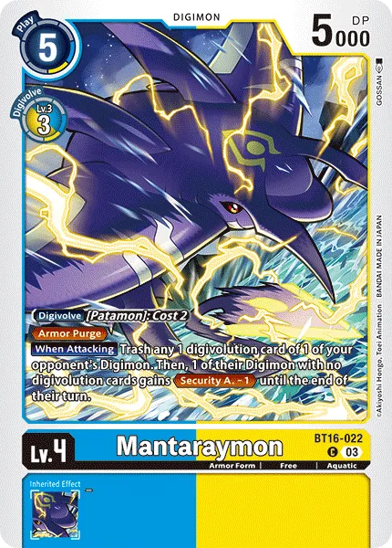 Mantaraymon — Booster BEGINNING OBSERVER [BT16] BT16-022