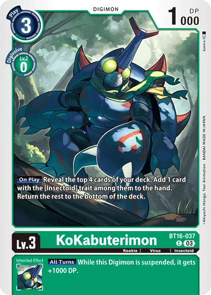 KoKabuterimon — Booster BEGINNING OBSERVER [BT16] BT16-037