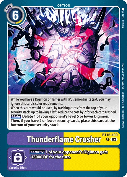 Thunderflame Crusher — Booster BEGINNING OBSERVER [BT16] BT16-100