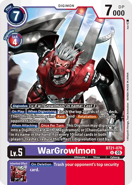 WarGrowlmon — Booster WORLD CONVERGENCE [BT-21] BT21-076