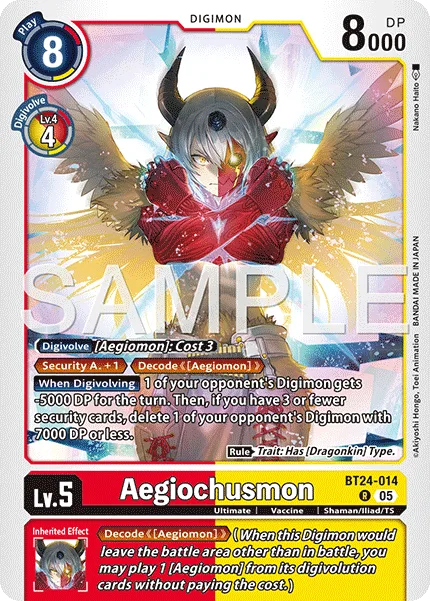 Aegiochusmon — Booster TIME STRANGER [BT-24] BT24-014