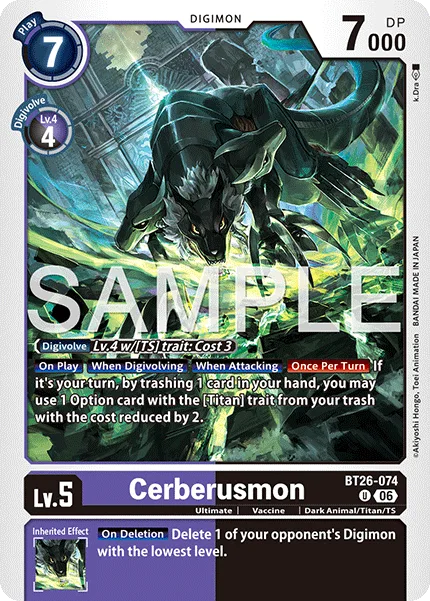 Cerberusmon — Booster TIMELESS BONDS [BT-26] BT26-074