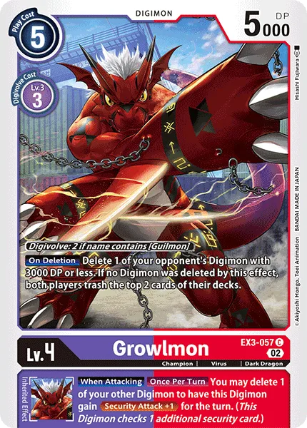 Growlmon — Theme Booster DRACONIC ROAR [EX-03] EX3-057