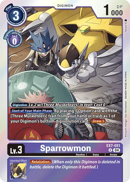 Sparrowmon — Extra Booster DIGIMON LIBERATOR [EX07] EX7-051