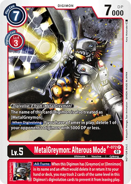 MetalGreymon: Alterous Mode — Promo Cards (P-Numbered) P-072