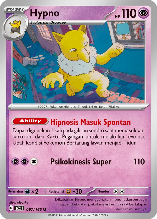 Hypno — Kartu Pokémon 151 097/165